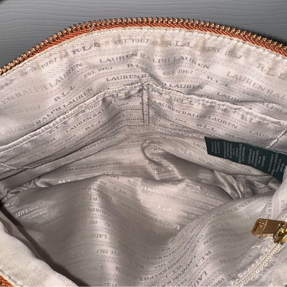 Ralph Lauren Bermondsey pebbled brown/tan leather satchel bag - Picture 6 of 10